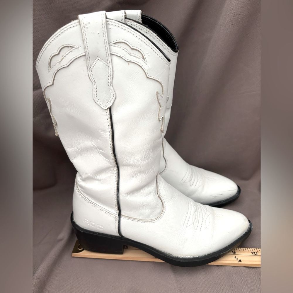 ROC BOOT AUSTRALIA LEATHER INDIO WESTERN SNIP TOE VAMP STITCHING SIDE PULL SZ 6 - Picture 15 of 16